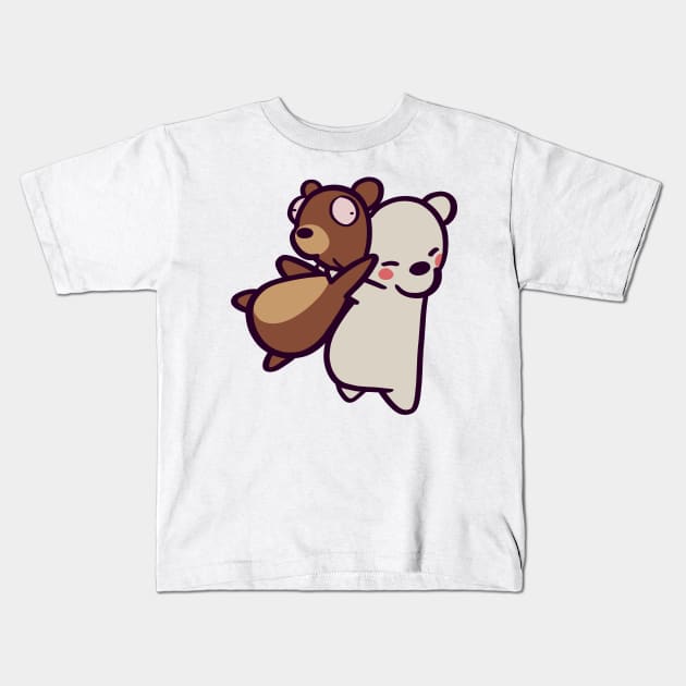 Cute Polar Bear Hug Kids T-Shirt by ThumboArtBumbo